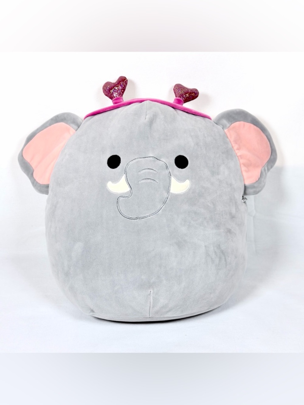 Squishmallow Mila Elephant 16” Plush Pink Ears Hearts Super Soft